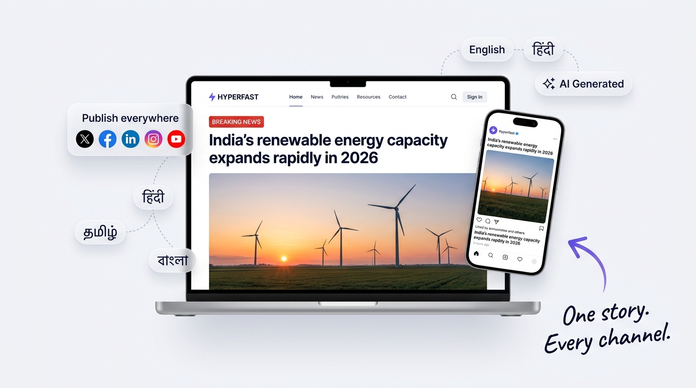 HyperFast AI News Generator - Intelligent story summaries and multi-channel content creation