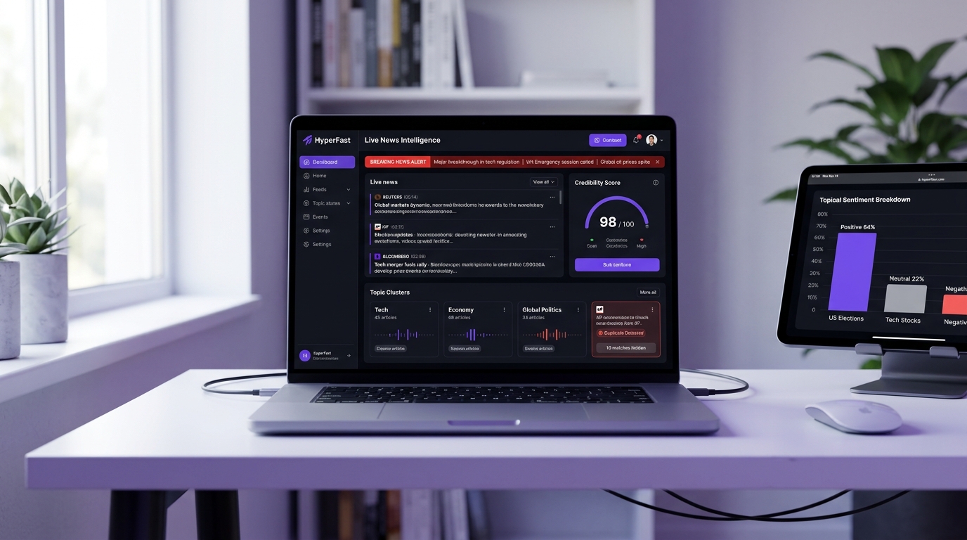 HyperFast News Aggregation - Real-time feed discovery and intelligent story clustering