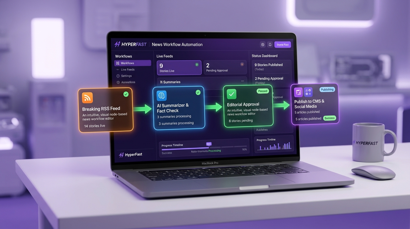 HyperFast News Workflow Automation - End-to-end editorial publishing pipeline