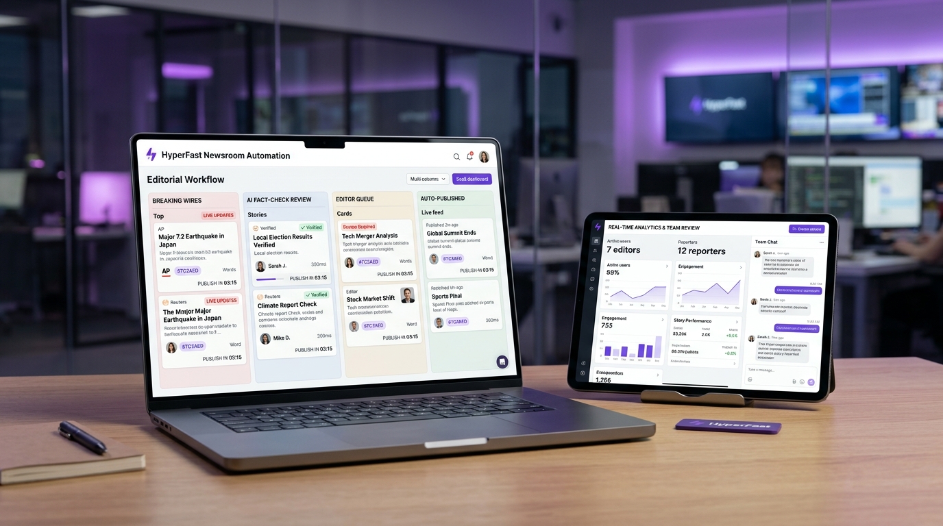 HyperFast Newsroom Automation - Modern digital newsroom operations and editorial control