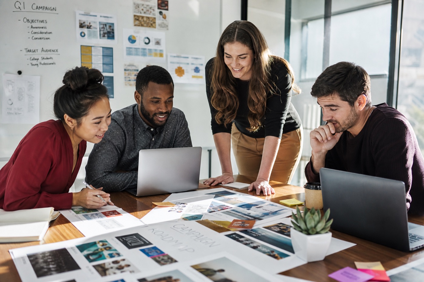 Agency team collaborating on campaigns