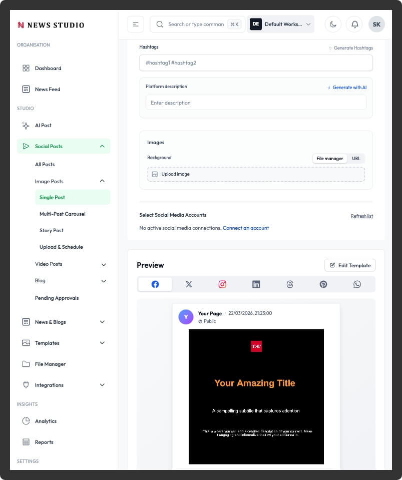 HyperFast News - Dashboard for social content automation and news processing