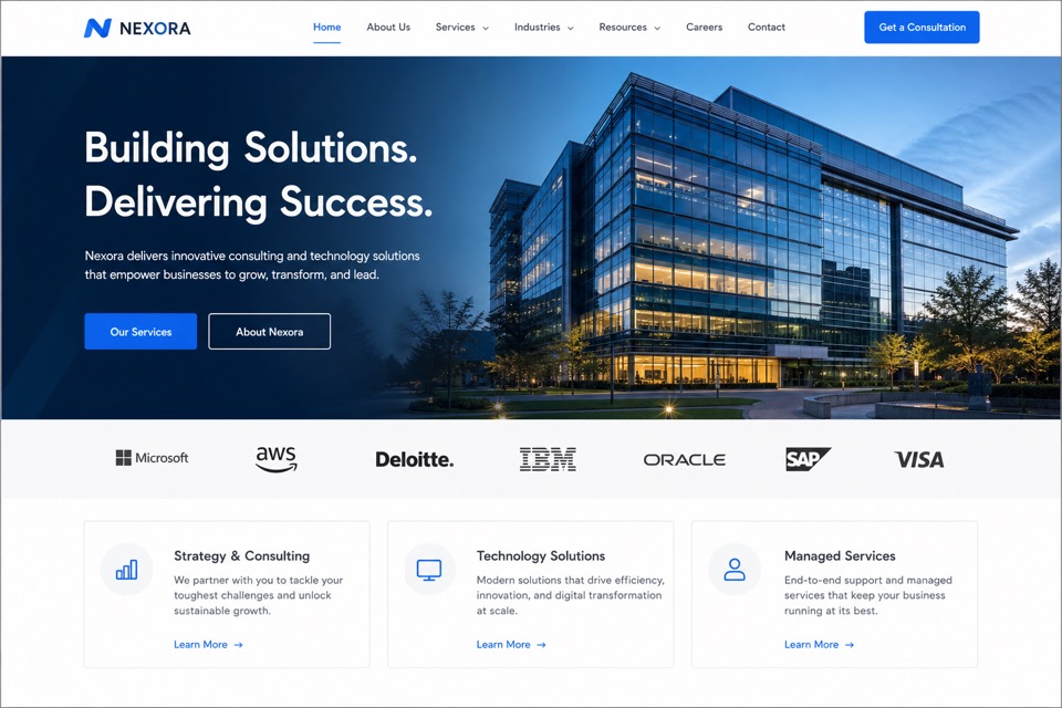 Business website example