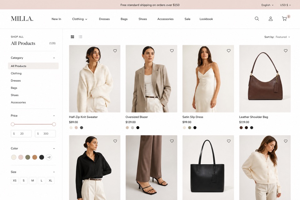 E-Commerce website example